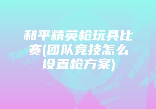 和平精英枪玩具比赛(团队竞技怎么设置枪方案)