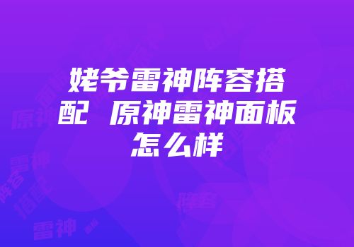 姥爷雷神阵容搭配 原神雷神面板怎么样
