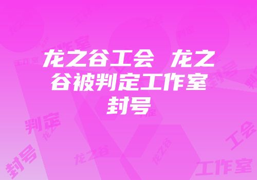 龙之谷工会 龙之谷被判定工作室封号